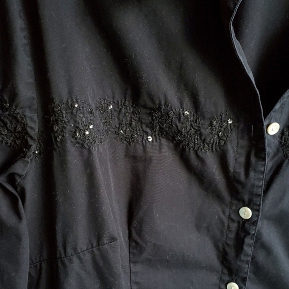 Vintage BILL BLASS Jeanswear Sequin Embroidered Casual Cotton Button-down - Picture 11 of 16
